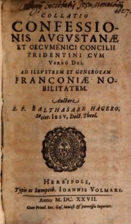 Collatio Confessionis Aug. et oecumen. Concilii Tridentini cum verbo Dei