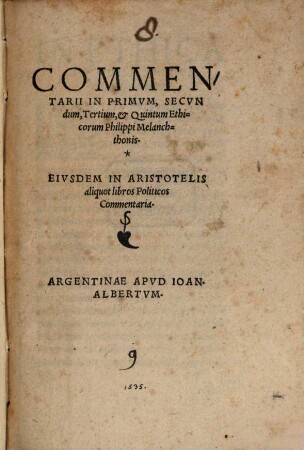 In Aristoteles Ethica commentarii