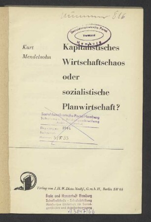 Kapitalistisches Wirtschaftschaos oder sozialistische Planwirtschaft?