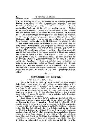 Korrespondenz der Redaktion