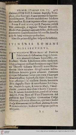 Itineris Romani Dies Secundus