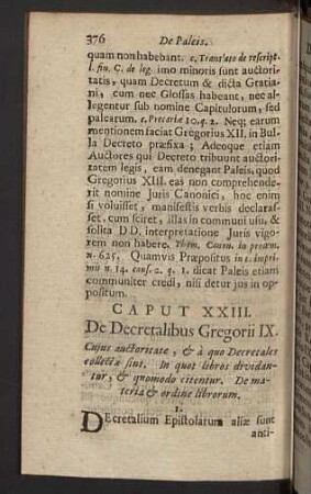 Caput XXIII. De Decretalibus Gregorii IX.