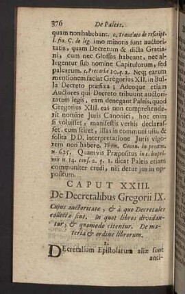 Caput XXIII. De Decretalibus Gregorii IX.