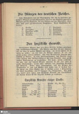 Das spezifische Gewicht