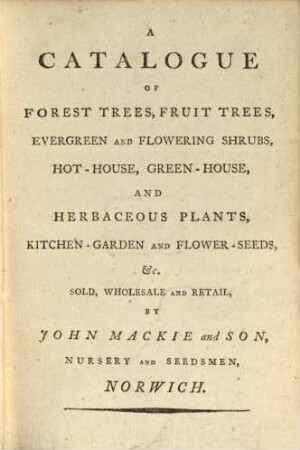 A catalogue of forest trees