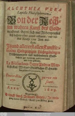 Alchymia Vera Lapidis Philosophorum