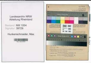 Entnazifizierung Max Hunkenschroeder , geb. 10.11.1905 (Feuerwehrmann)