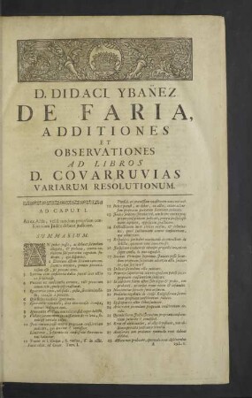 Additiones et observationes ad libros D. Covarruvias variarum resolutionum.