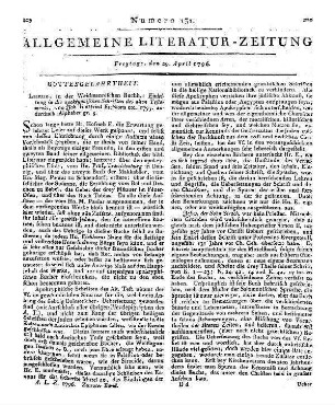 Döderlein, J. C.: Institutio Theologi Christiani in capitibus theoreticis nostris temporibus accomendata. 5. Ed. Ps. 1-2. Nürnberg, Altdorf: Monath und Kußler 1791