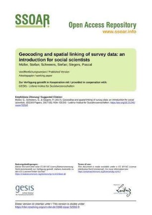 Geocoding and spatial linking of survey data: an introduction for social scientists