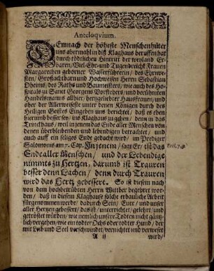 Anteloqvium; Textus; Exordium; Tractatio.