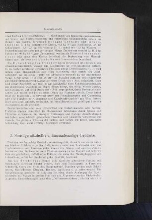 2. Sonstige alkoholfreie, limonadenartige Getränke.