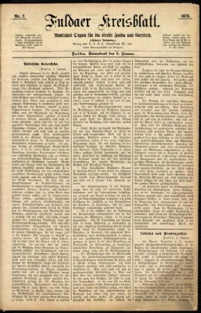 Ausgabe vom Samstag, den 05. Januar 1878.