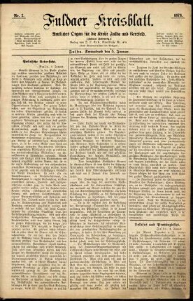 Ausgabe vom Samstag, den 05. Januar 1878.
