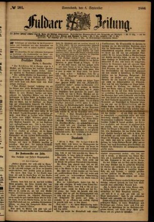 Ausgabe vom Samstag, den 04. September 1886.