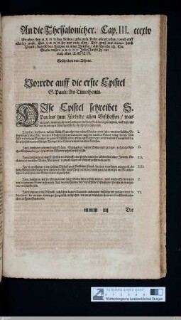 Die erste Epistel S. Pauli: An Timotheum