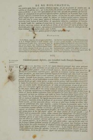 VII. Chlodovei junioris diploma, quo monasterii Sancti Dionysii libertatem confirmat.