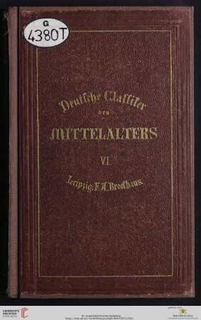 3. Theil: Hartmann von Aue: Iwein, oder der Ritter mit dem Löwen