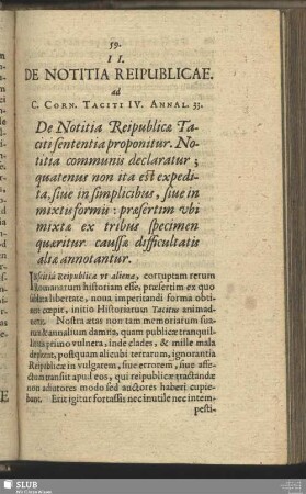 II. De Notitia Reipublicae