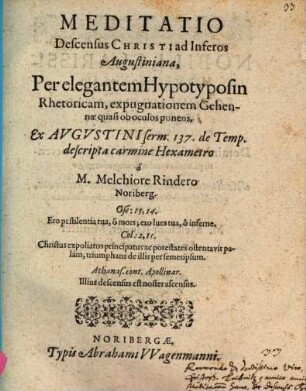 Meditatio descensus Christi ad inferos Augustiniana