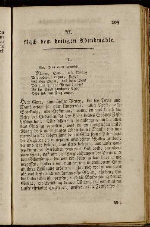 XI. Nach dem heiligen Abendmahle