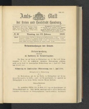 No. 41, 19. Februar 1918