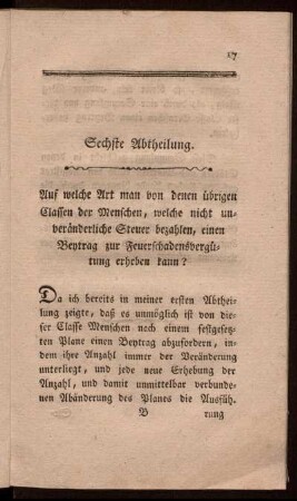 Sechste Abtheilung. - Neunte Abtheilung.
