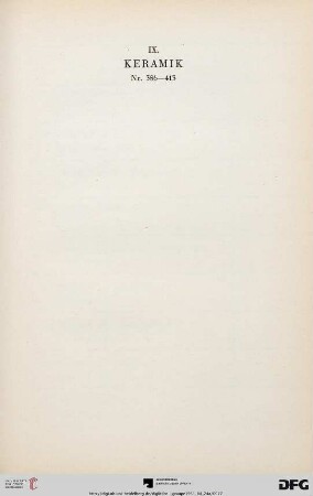 IX. Keramik (Nr. 386-413)