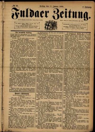 Ausgabe vom Freitag, den 17. Januar 1890.