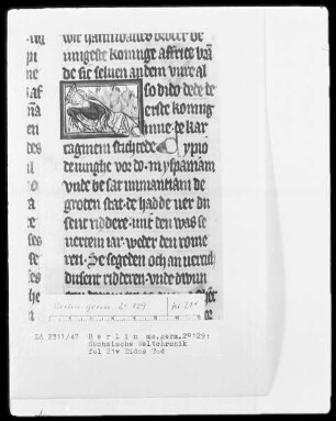 Sächsische Weltchronik (bis zum Jahre 1229) — Didos Tod, Folio 21verso