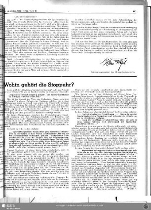Wohin gehört die Stoppuhr?