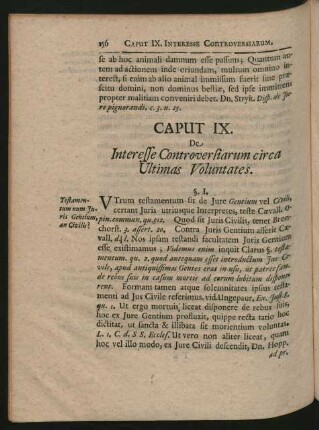 Caput IX. De Interesse Controversiarum circa Ultimas Voluntates.
