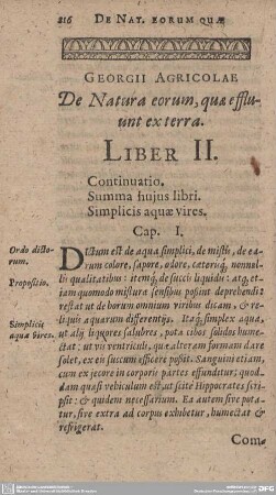 De Natura eorum, quae effluunt ex terra. Liber II.