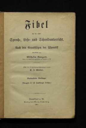 Fibel für den ersten Sprech-, Lese- und Schreibunterricht : nach den Grundsätzen der Phonetik