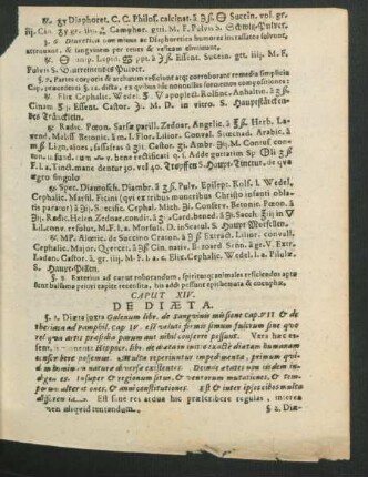 Caput XIV. De Diaeta.