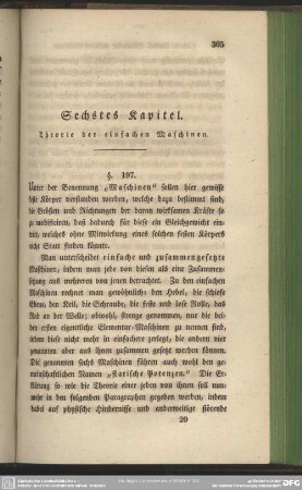 Sechstes Kapitel. Theorie der einfachen Maschinen