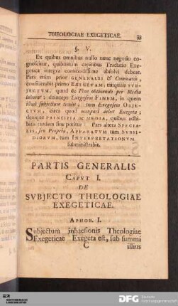 Capvt I. De Svbjecto Theologiae Exegeticae.