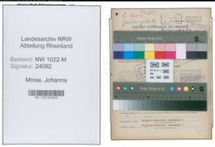 Entnazifizierung Johanna Moise , geb. 22.05.1902 ()