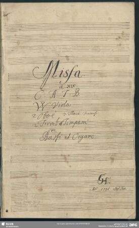 Masses - Mus.2740-D-2 : V (4), Coro, orch - D; HarWV 32