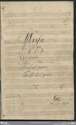 Masses - Mus.2740-D-2 : V (4), Coro, orch - D; HarWV 32