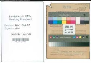 Entnazifizierung Heinrich Haschnik , geb. 15.07.1906 (Verwaltungsangestellter)