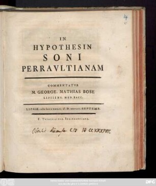 In Hypothesin Soni Perravltianam