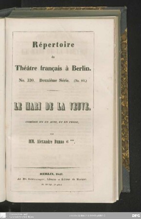 Le mari de la veuve : comédie en un acte, et en prose