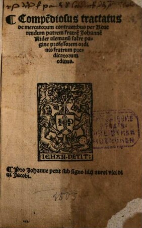 Compendiosus Tractatus de mercatorum contractibus
