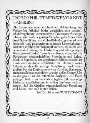 Prof. Dr. Phil. et Med. Weygandt Hamburg.