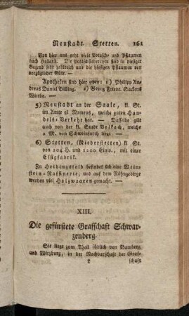 XIII. Die gefürstete Grafschaft Schwarzenberg.