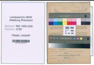 Entnazifizierung Leopold Hoppe , geb. 24.05.1908 (Bahninspektor)