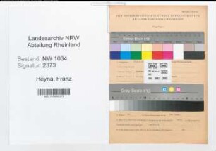 Entnazifizierung Franz Heyna , geb. 18.08.1912 (Stabsfeldwebel)