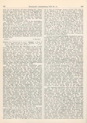 327-329 [Rezension] Smith, Preserved, Erasmus. A Study of His Life, Ideals and Place in History