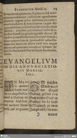Evangelium In Die Annunciationis Mariae, Luc. 1